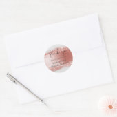 Budget Roze goud Glitter Folie Look Bruiloft Ronde Sticker (Envelop)