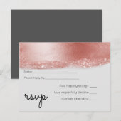 Budget Roze goud Glitter Folie Look Bruiloft Uitnodiging Briefkaart (Voorkant / Achterkant)
