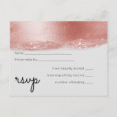 Budget Roze goud Glitter Folie Look Bruiloft Uitnodiging Briefkaart (Voorkant)