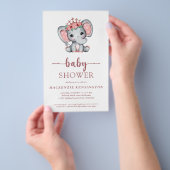 Budget Roze Goud Glitter Olifant Baby Meisje FLYER (Hand)