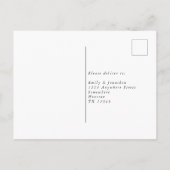 Budget Roze Goud Glitter Script Zwarte Huwelijks-R Briefkaart (Achterkant)
