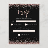 Budget Roze Goud Glitter Script Zwarte Huwelijks-R Briefkaart (Voorkant)