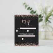 Budget Roze Goud Glitter Script Zwarte Huwelijks-R Briefkaart (Staand voorkant)