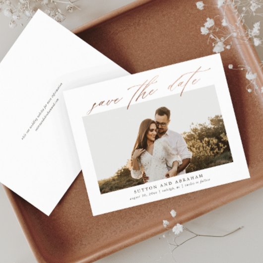 Budget Roze Goud Schrift Foto Save the Date