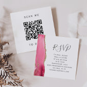 Budget Roze Gouden Agaat Trouwen QR Code RSVP Informatiekaartje