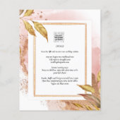 BUDGET Roze Gouden Bladeren Trouw Uitnodiging QR C Flyer (Achterkant)