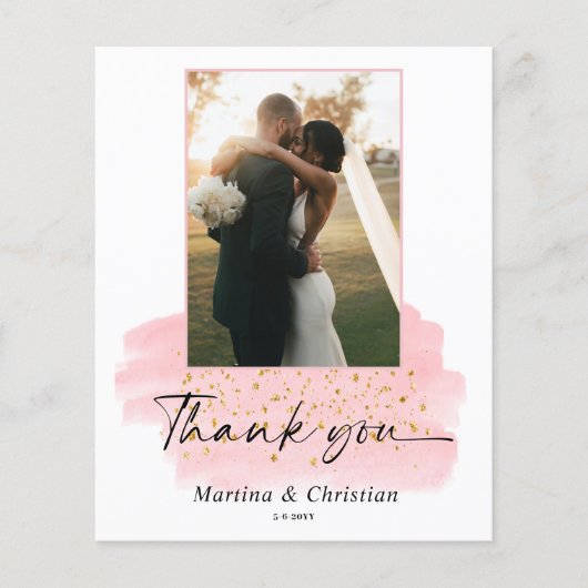 Budget roze gouden borstel bruiloft (Voorkant)