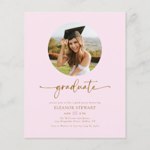 Budget Roze & Gouden Foto Afstuderen Graduation Pa