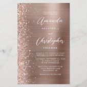 Budget Roze Gouden Glam QR Code Trouw Uitnodiging (Voorkant)