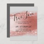 Budget Roze gouden glinster folie uitziende trouw- (Voorkant / Achterkant)