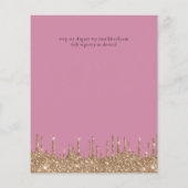 BUDGET Roze Gouden Glitter Bruiloft Uitnodigingen (Achterkant)