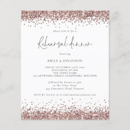 Budget Roze Gouden Glitter Oefenavond Eetinvite