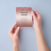 Budget Roze Gouden Glitterende Bruiloft Uitnodigin Flyer (Hand)