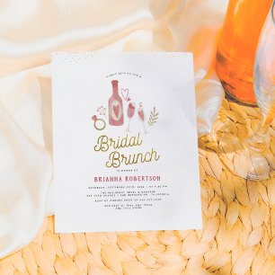 Budget Roze & Gouden Moderne Bruidsbrunch & Bubbel