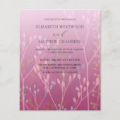 Budget Roze grassen & Foliage Weduwen Uitnodiging (Voorkant)