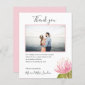 BUDGET roze groene bloem Foto bedankt (Voorkant / Achterkant)