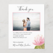 BUDGET roze groene bloem Foto bedankt (Voorkant)