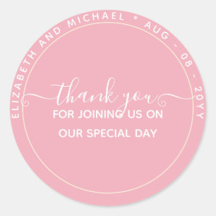 BUDGET Roze Hartelijk dank voor zwart-wit Ronde Sticker