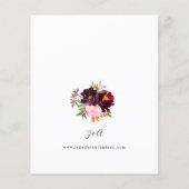 Budget Roze- Hete Blush & Paarse Bloemige Bruiloft Flyer (Achterkant)