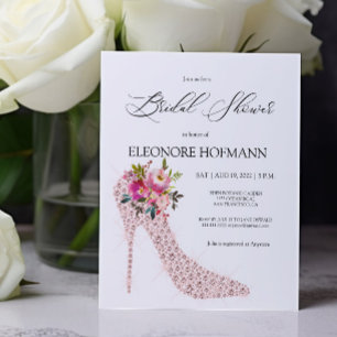 Budget roze High Heels Bridal Shower Uitnodiging