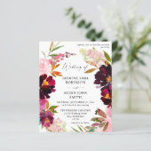 Budget roze - Hot Blush & Paarse Floral Wedding V2 (Staand voorkant)