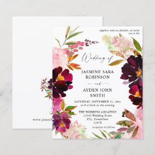 Budget roze - Hot Blush & Paarse Floral Wedding V2