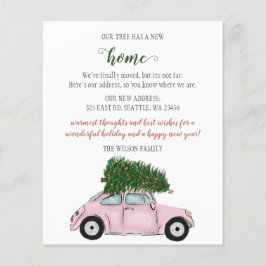 Budget Roze kerstboom Kaart Verplaatsende Vakantie