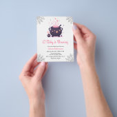 Budget Roze Ketel Halloween Baby shower Uitnodigen Flyer (Hand)
