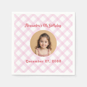 Budget Roze Kids-foto, kinderverjaardagsfeestje Servet