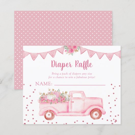 Budget Roze Kleine Pompoen Luier Raffle (Voorkant / Achterkant)