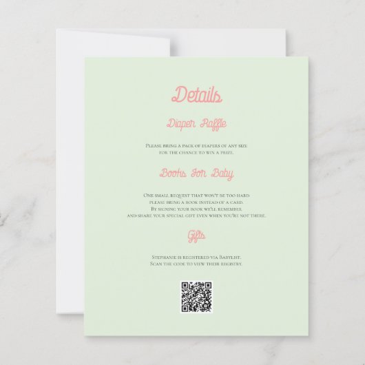 Budget Roze Limonade Oh Baby shower QR Code (Achterkant)