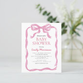 Budget Roze Lint Waterverf Bow Girl Baby shower (Staand voorkant)
