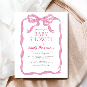 Budget Roze Lint Waterverf Bow Girl Baby shower