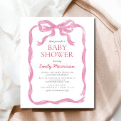 Budget Roze Lint Waterverf Bow Girl Baby shower Flyer
