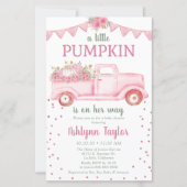Budget roze Little Pumpkin Baby shower Invitation (Voorkant)