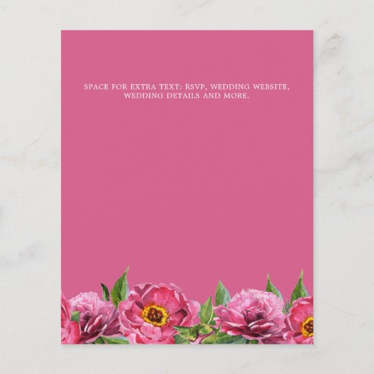 BUDGET  roze magenta pinda's Floral Wedding (Achterkant)