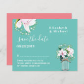 BUDGET Roze Magnolias Floral redt de data (Voorkant / Achterkant)
