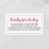 Budget roze/Meisje "Boeken voor Baby" Invoegen Informatiekaartje (Voorkant)