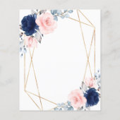 Budget Roze & Navy Blue Baby shower Uitnodiging (Achterkant)