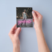 Budget Roze Neon Afstuderen Flyer (Hand)