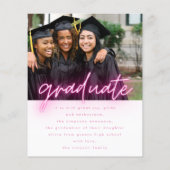 Budget Roze Neon Afstuderen Flyer (Achterkant)