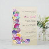 Budget Roze Ocean Beach Baby Shower-uitnodigingen (Staand voorkant)