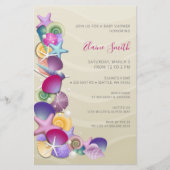 Budget Roze Ocean Beach Baby Shower-uitnodigingen (Voorkant)