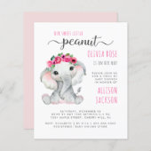 Budget Roze Olifant Meisje Drive By Baby Shower (Voorkant / Achterkant)