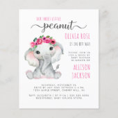 Budget Roze Olifant Meisje Drive By Baby Shower (Voorkant)