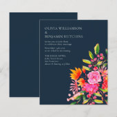 Budget roze Oranje marinebloemen Waterverf bruilof (Voorkant / Achterkant)