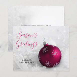 Budget Roze Ornament Bedrijfs Kerstkaart