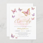 Budget Roze Paarse Gouden Vlinder Baby Meisje Douc (Voorkant / Achterkant)