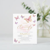 Budget Roze Paarse Gouden Vlinder Baby Meisje Douc (Staand voorkant)