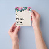 Budget Roze Pioen Huwelijk All-in-1 Flyer (Hand)